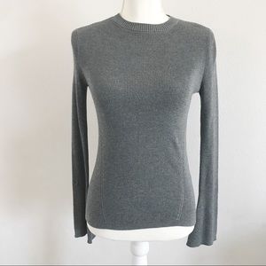 Who What Wear Bell Long Sleeve Knit Sweater Grey